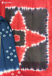 Vadhambal Madurai Blue Handmade Pure Cotton Sungudi Saree - Seven Sarees - Saree - Seven Sarees