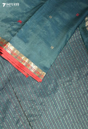 Vaidehi Signature Seven Handloom Blue Bangalore Vegan Silk Saree - Seven Sarees - Saree - Seven Sarees