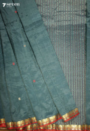 Vaidehi Signature Seven Handloom Blue Bangalore Vegan Silk Saree - Seven Sarees - Saree - Seven Sarees