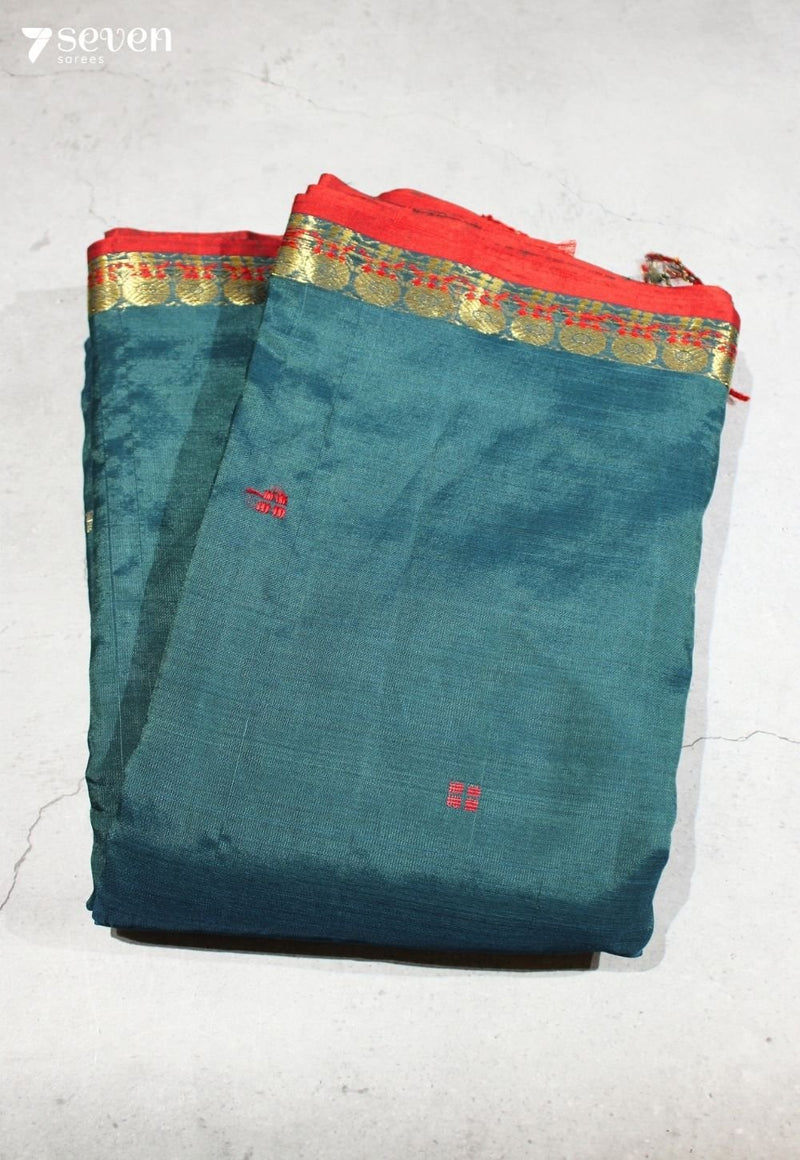 Vaidehi Signature Seven Handloom Blue Bangalore Vegan Silk Saree - Seven Sarees - Saree - Seven Sarees