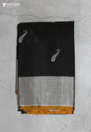 Vaishra Signature Seven Handloom Black Bangalore Pure Silk Cotton Saree - Seven Sarees - Saree - Seven Sarees