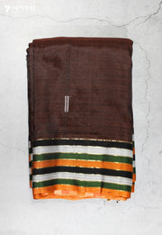 Vanarika Signature Seven Handloom Brown Bangalore Vegan Silk Saree - Seven Sarees - Saree - Seven Sarees