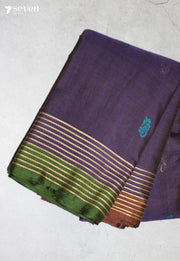 Vanmeya Signature Seven Handloom Purple Bangalore Pure Cotton Saree - Seven Sarees - Saree - Seven Sarees