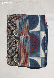 Varnali Kutch Blue Pure Handmade Ajrakh Modal with Handpasted Mirrors - view 2