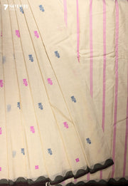 Varnesha Signature Seven Handloom Off - White Bangalore Pure Cotton Saree - Seven Sarees - Saree - Seven Sarees