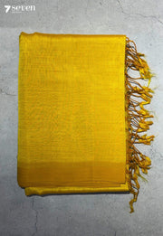 Varnika Mangalagiri Handloom Yellow Vegan Silk Saree - Seven Sarees - Saree - Seven Sarees