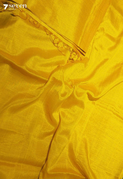 Varnika Mangalagiri Handloom Yellow Vegan Silk Saree - Seven Sarees - Saree - Seven Sarees