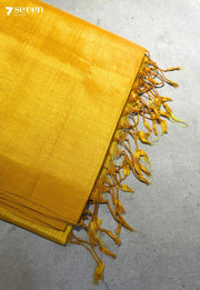 Varnika Mangalagiri Handloom Yellow Vegan Silk Saree - Seven Sarees - Saree - Seven Sarees