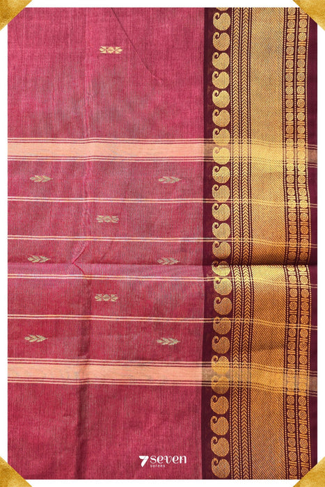 Varshini Madurai Dark Pink Pure Cotton Saree - Seven Sarees - Saree - Seven Sarees
