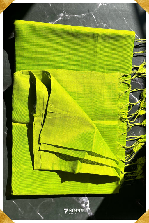 Vasundhara Mangalagiri Handloom Green Vegan Silk Saree - Seven Sarees - Saree - Seven Sarees