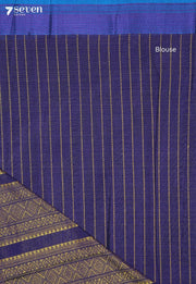 Vasundhara Signature Seven Handloom Olive Purple Bangalore Pure Cotton Saree - view 4