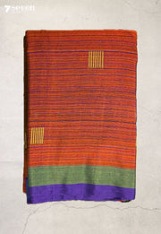 Vatsala Signature Seven Handloom Orange Bangalore Pure Cotton Saree - view 2
