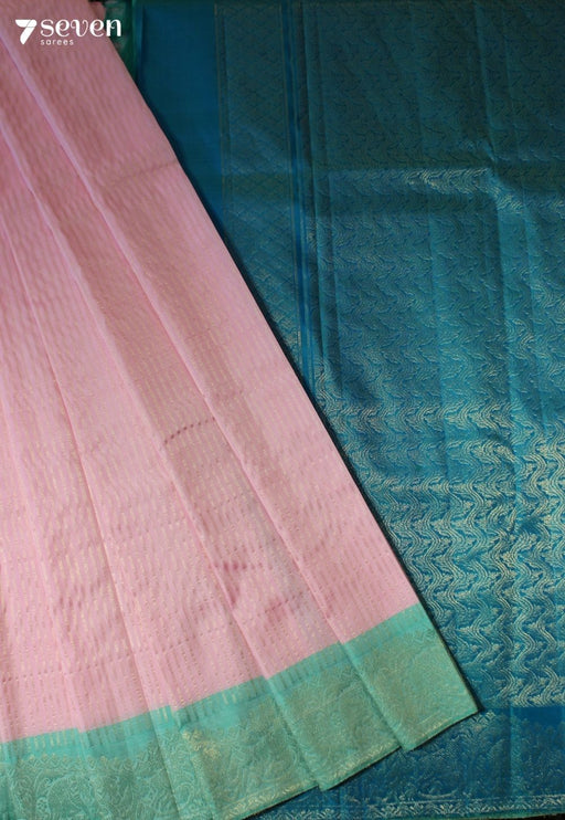 Vatsala Signature Seven Handloom Pink Bangalore Pure Silk Saree|Silk Mark Certified - Seven Sarees - Saree - Seven Sarees