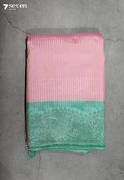 Vatsala Signature Seven Handloom Pink Bangalore Pure Silk Saree|Silk Mark Certified - Seven Sarees - Saree - Seven Sarees