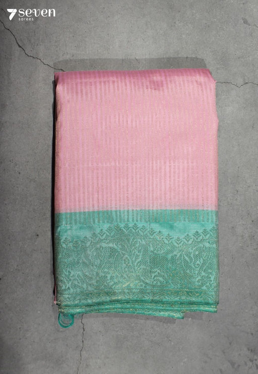 Vatsala Signature Seven Handloom Pink Bangalore Pure Silk Saree|Silk Mark Certified - Seven Sarees - Saree - Seven Sarees