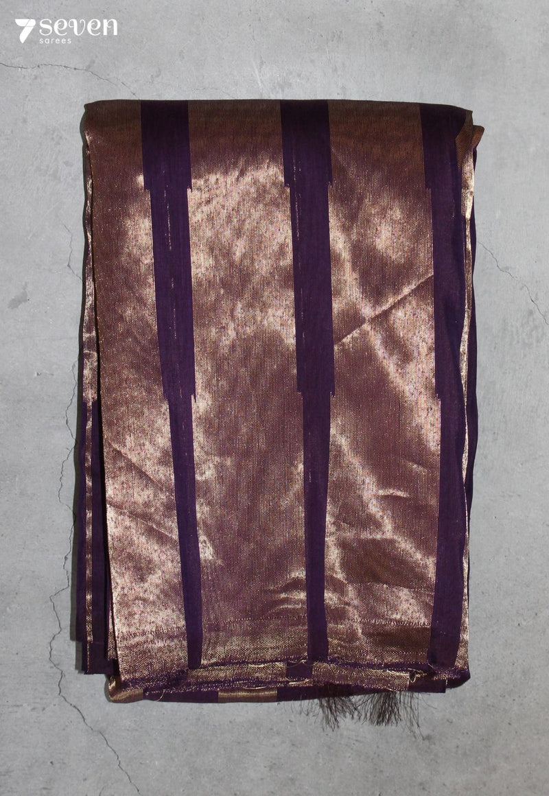 Vatsari Signature Seven Handloom Purple Bangalore Pure Silk Cotton Saree (Half n Half) - view 2