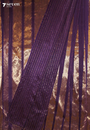 Vatsari Signature Seven Handloom Purple Bangalore Pure Silk Cotton Saree (Half n Half) - view 1