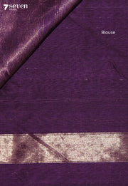 Vatsari Signature Seven Handloom Purple Bangalore Pure Silk Cotton Saree (Half n Half) - view 4