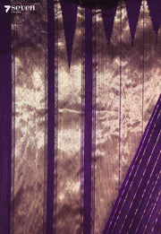 Vatsari Signature Seven Handloom Purple Bangalore Pure Silk Cotton Saree (Half n Half) - view 3