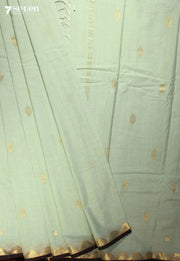 Vayirika Signature Seven Handloom Pista Green Bangalore Pure Cotton Saree - Seven Sarees - Saree - Seven Sarees