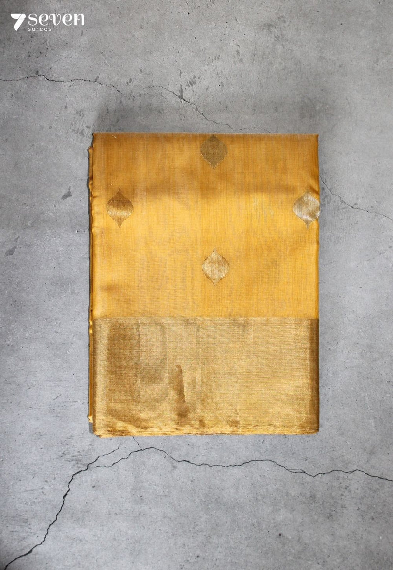 Vedrini Chanderi Handloom Yellow Silk Cotton Saree - Seven Sarees - Seven Sarees