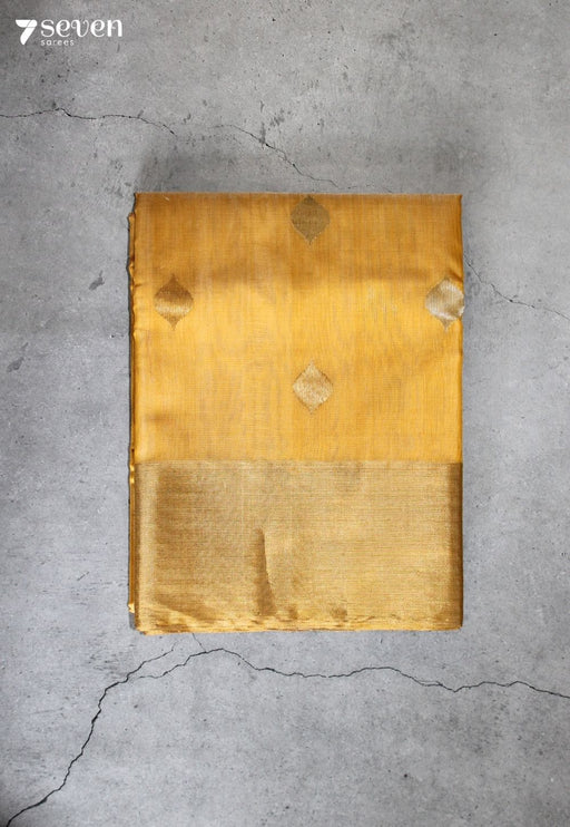Vedrini Chanderi Handloom Yellow Silk Cotton Saree - Seven Sarees - Seven Sarees