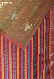 Veekshika Signature Seven Handloom Brown Bangalore Pure Silk Cotton Saree - Seven Sarees - Saree - Seven Sarees