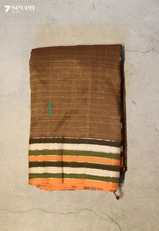 Veenara Signature Seven Handloom Gold Bangalore Vegan Silk Saree - Seven Sarees - Saree - Seven Sarees