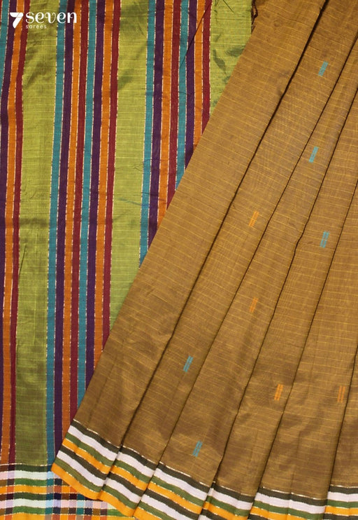 Veenara Signature Seven Handloom Gold Bangalore Vegan Silk Saree - Seven Sarees - Saree - Seven Sarees
