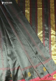 Veeravaibhava Signature Seven Handloom Green Bangalore Vegan Silk Saree - Seven Sarees - Saree - Seven Sarees