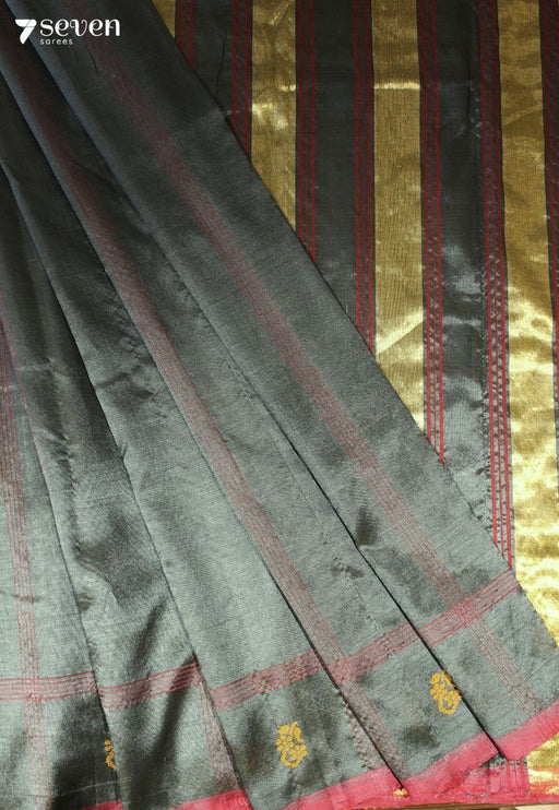 Veeravaibhava Signature Seven Handloom Green Bangalore Vegan Silk Saree - Seven Sarees - Saree - Seven Sarees