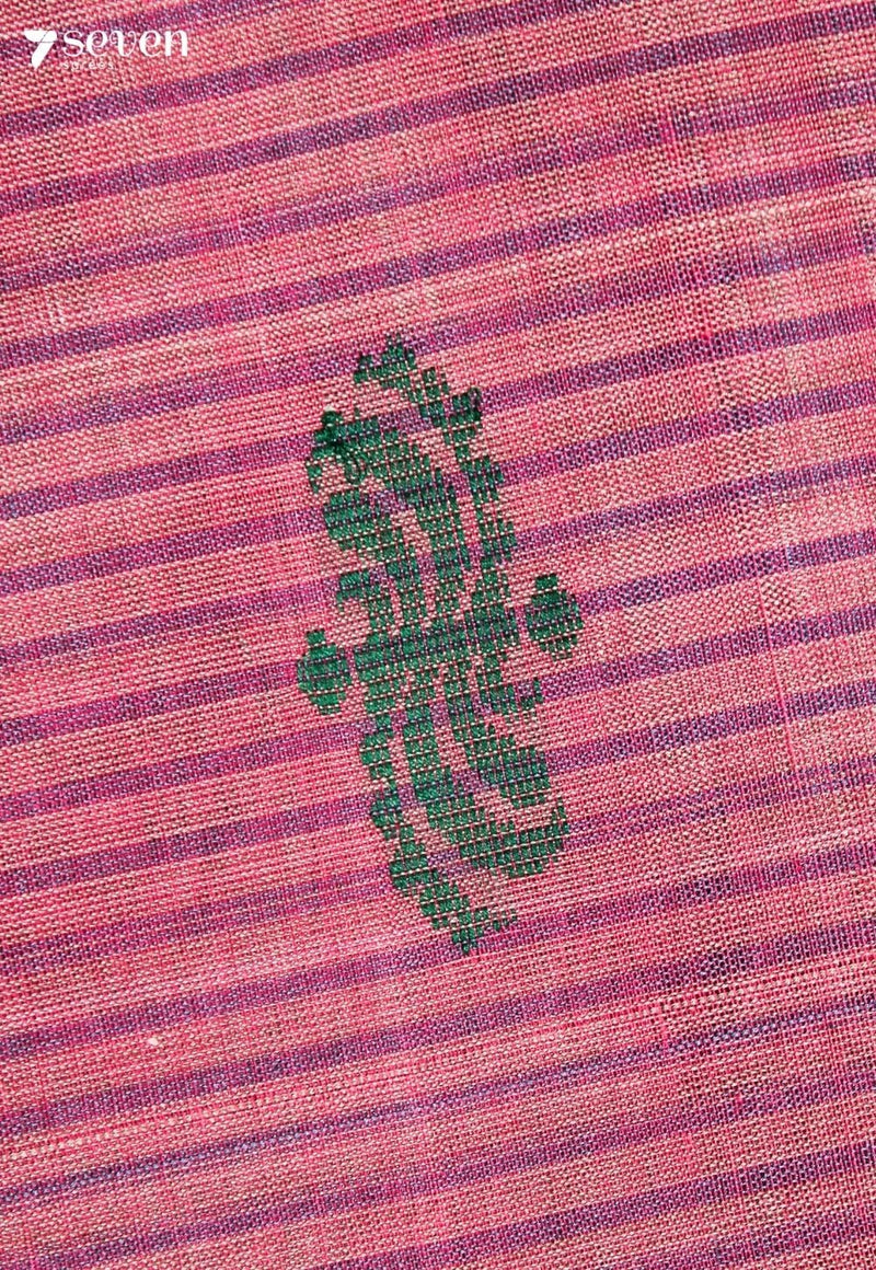Velmira Signature Seven Handloom Pink Bangalore Pure Cotton Saree - Seven Sarees - Saree - Seven Sarees