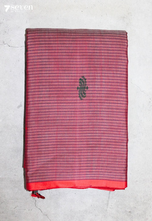 Velmira Signature Seven Handloom Pink Bangalore Pure Cotton Saree - Seven Sarees - Saree - Seven Sarees
