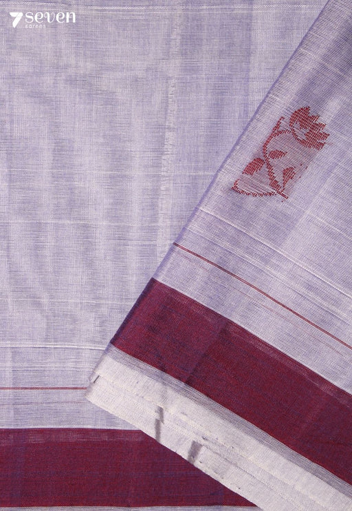 Velora Signature Seven Handloom Grey Bangalore Pure Cotton Saree - Seven Sarees - Saree - Seven Sarees