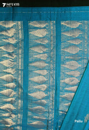 Velvani Signature Seven Handloom Blue Bangalore Pure Cotton Saree - Seven Sarees - Saree - Seven Sarees
