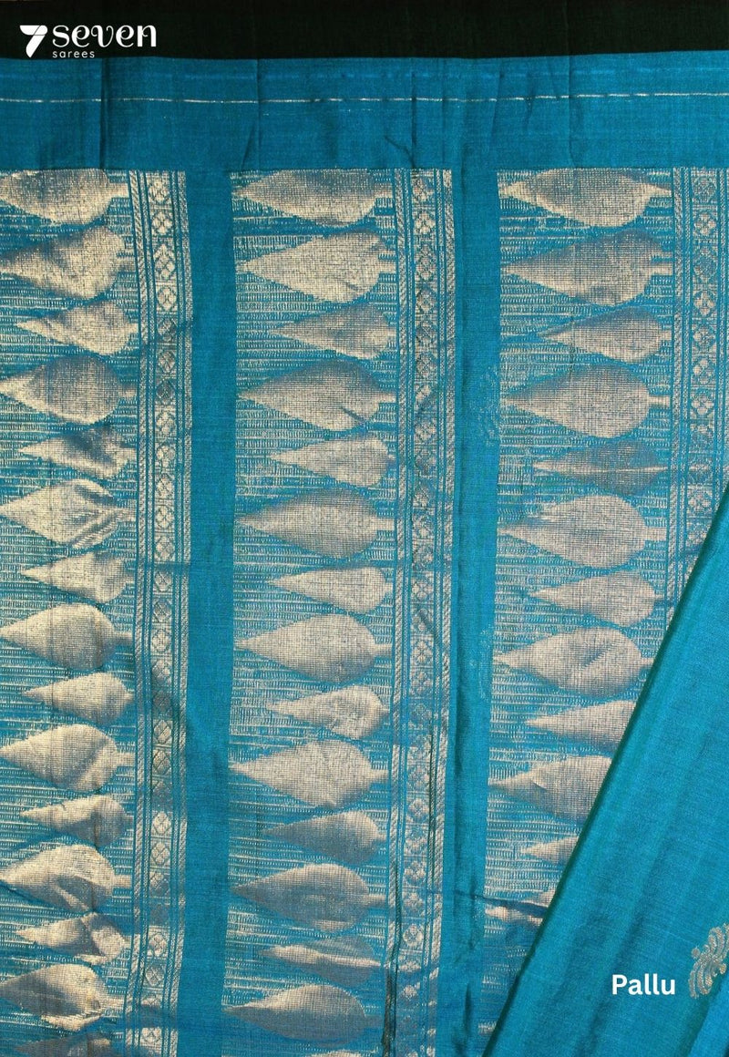 Velvani Signature Seven Handloom Blue Bangalore Pure Cotton Saree - Seven Sarees - Saree - Seven Sarees