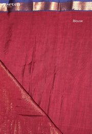 Velvaya Signature Seven Handloom Maroon Bangalore Pure Cotton Saree - Seven Sarees - Saree - Seven Sarees
