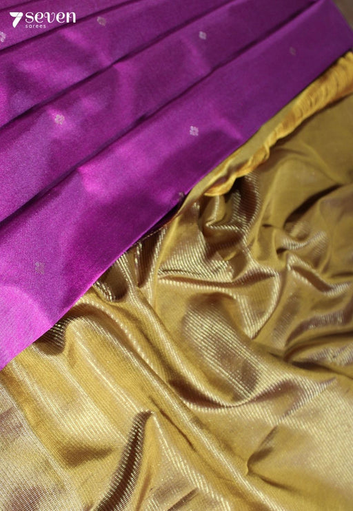 Velvet Raindrops Signature Seven Handloom Purple Bangalore Pure Silk Saree|Silk Mark Certified - Seven Sarees - Saree - Seven Sarees