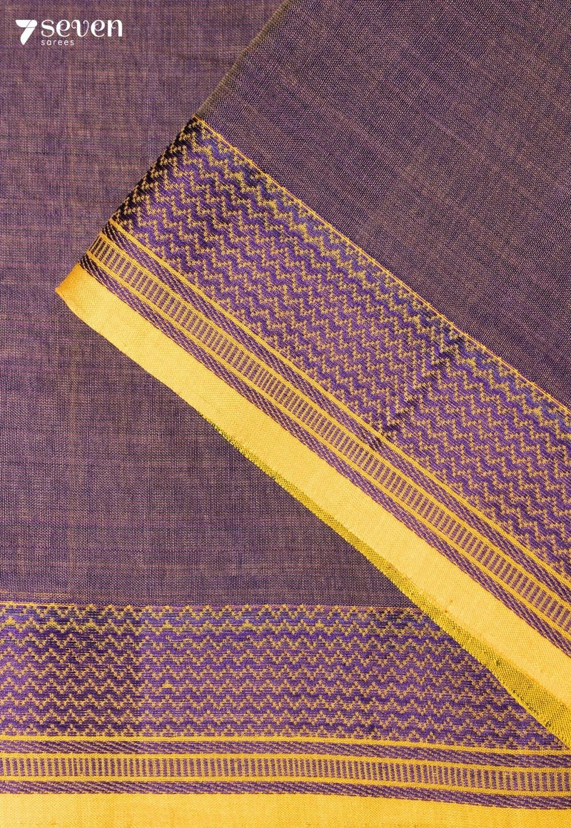 Venmira Signature Seven Handloom Purple Bangalore Pure Cotton Saree - Seven Sarees - Saree - Seven Sarees