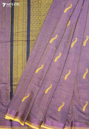 Venmira Signature Seven Handloom Purple Bangalore Pure Cotton Saree - Seven Sarees - Saree - Seven Sarees
