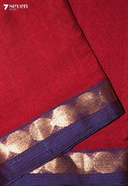 Veyani Signature Seven Handloom Red Bangalore Pure Cotton Saree - Seven Sarees - Saree - Seven Sarees