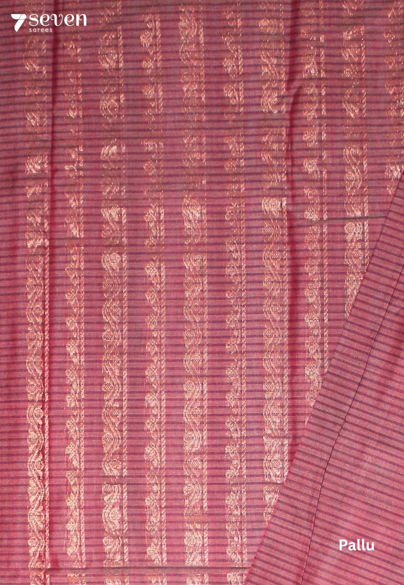 Veymira Signature Seven Handloom Pink Bangalore Pure Cotton Saree - Seven Sarees - Saree - Seven Sarees