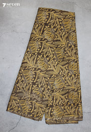 Veyrini Jaipur Brown Hand Block Printed Vegetable Dyed 100% Cotton Saree - Seven Sarees - Saree - Seven Sarees