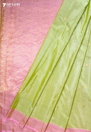 Veyvitha Signature Seven Handloom Green Bangalore Pure Silk Cotton Saree - Seven Sarees - Saree - Seven Sarees