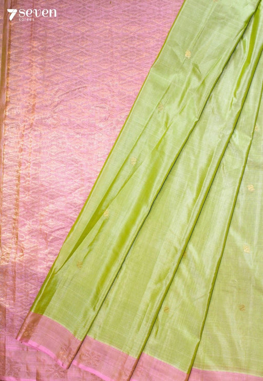 Veyvitha Signature Seven Handloom Green Bangalore Pure Silk Cotton Saree - Seven Sarees - Saree - Seven Sarees