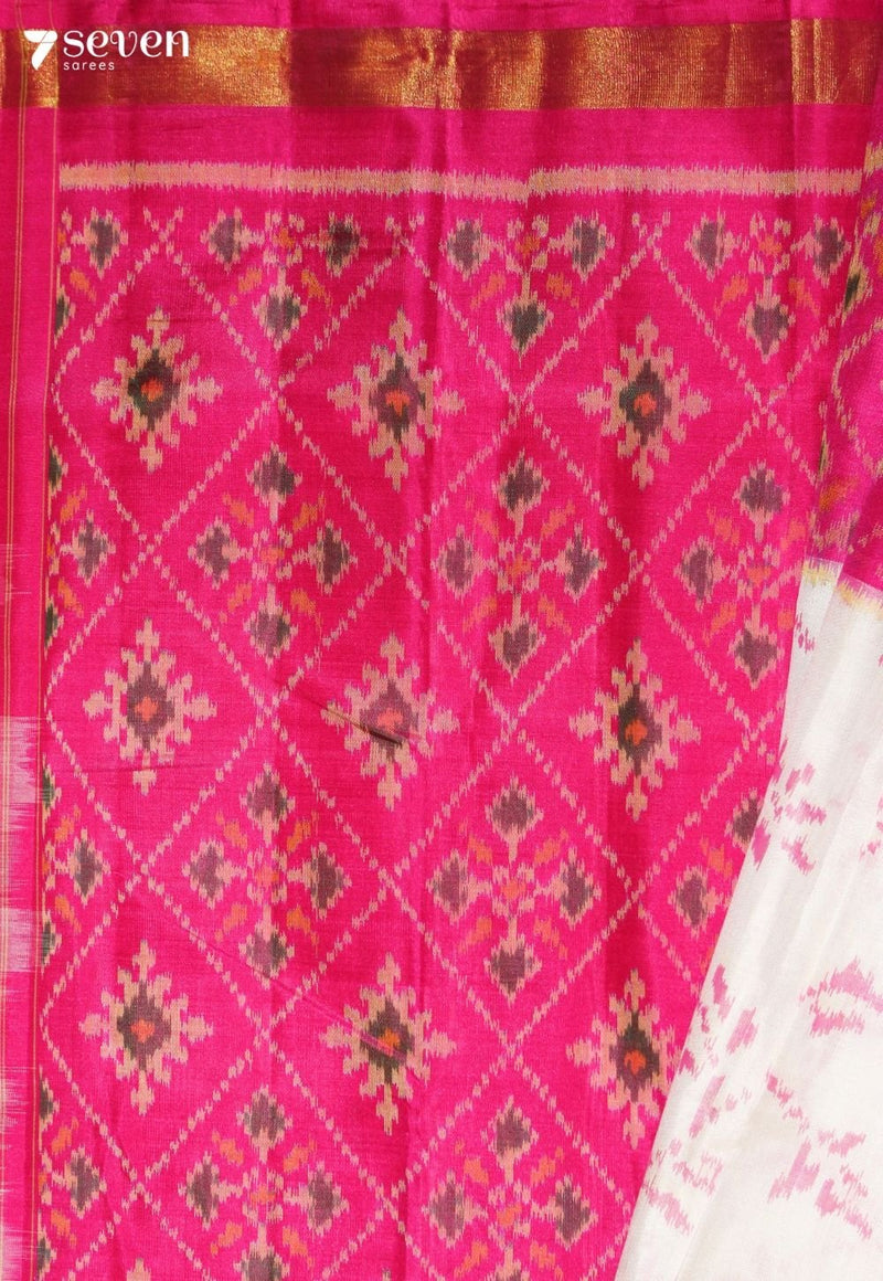 Vihangini Patola Handloom Single Ikat Multicolour Pure Silk Saree | Silk Mark Certified - view 3