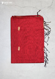 Vihmira Maheshwari Handloom Maroon Silk Cotton Saree - Seven Sarees - Seven Sarees