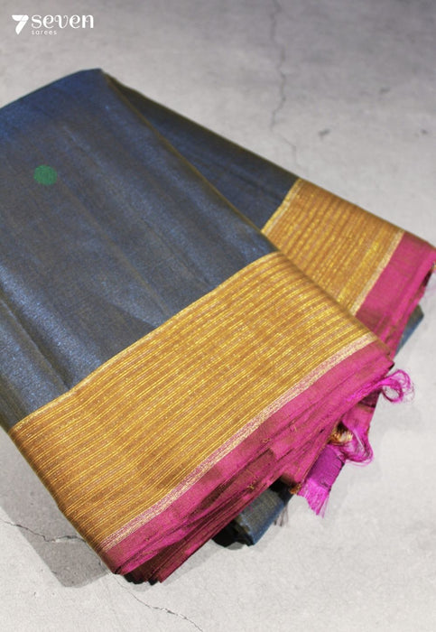 Vijayaraga Signature Seven Handloom Peacock Blue Bangalore Pure Silk Cotton Saree - Seven Sarees - Saree - Seven Sarees