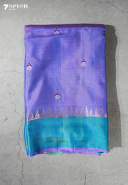 Vintage Blues Signature Seven Handloom Violet Bangalore Pure Silk Saree|Silk Mark Certified - Seven Sarees - Saree - Seven Sarees
