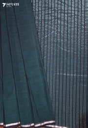 Vinyasa Signature Seven Handloom Blue Bangalore Pure Cotton Saree - Seven Sarees - Saree - Seven Sarees